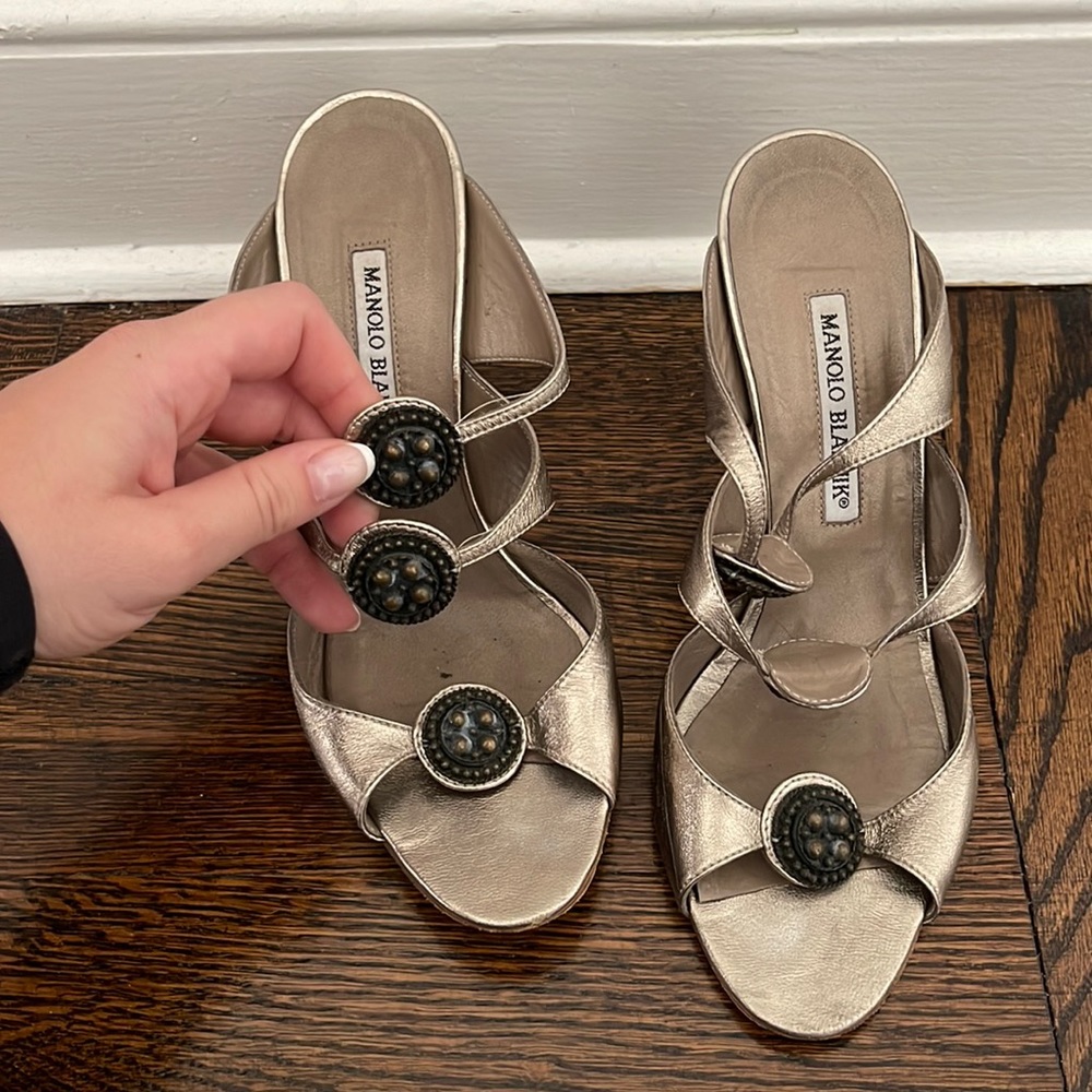 Silver Manolo Blahnik Heels